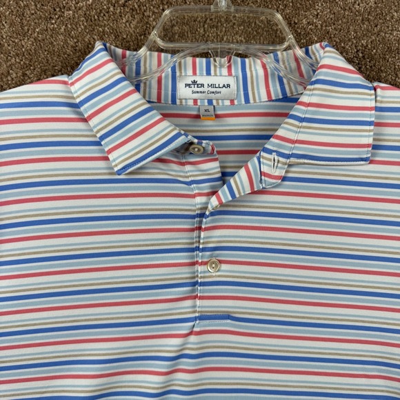 Peter Millar Other - Peter Millar Summer Comfort Mens XL Polo Shirt Striped Short Sleeve Golf